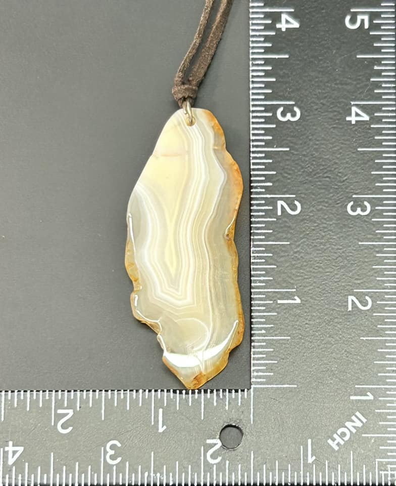 Agate Slice Cord Necklace
