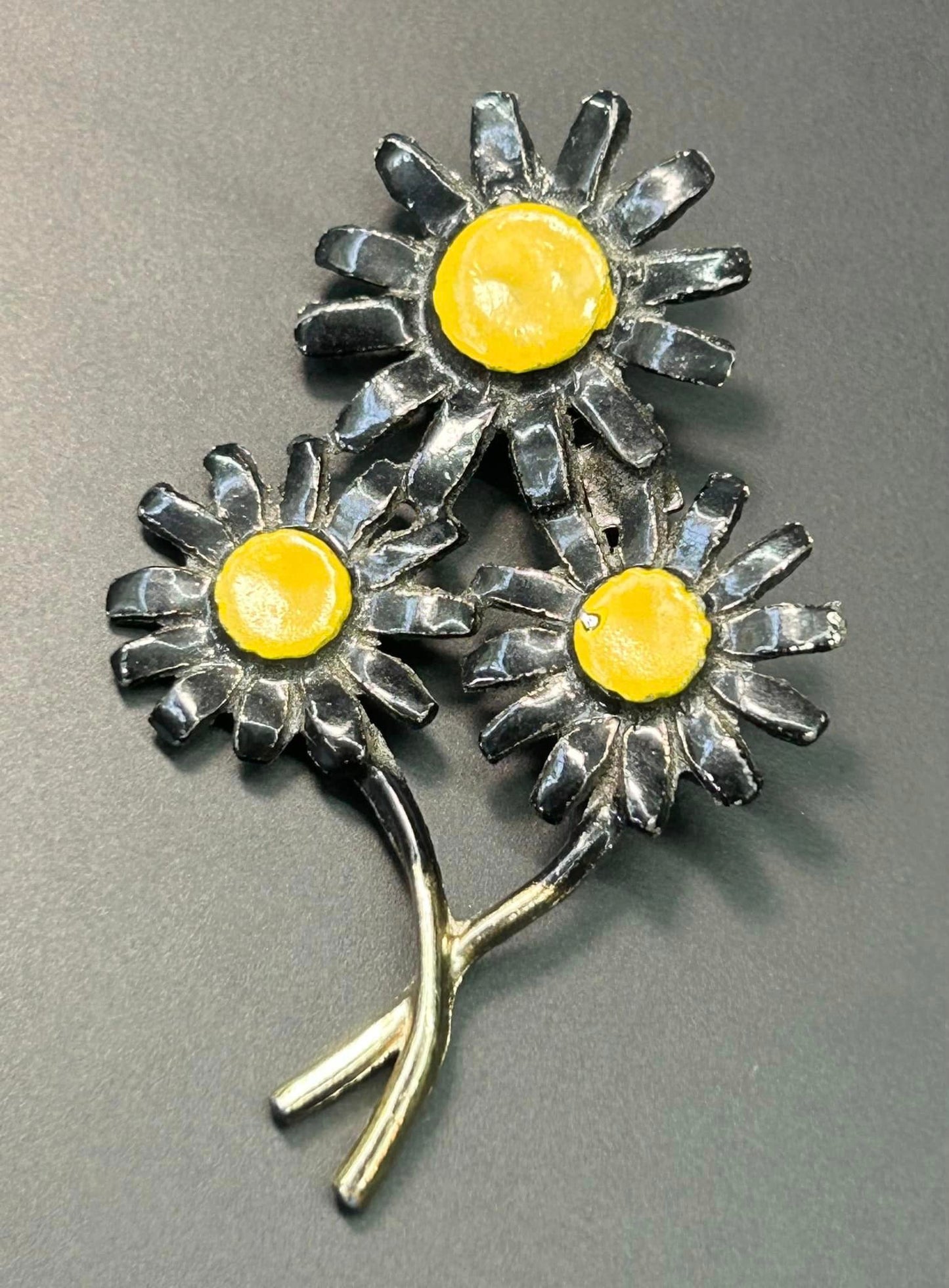 Enamel Flower Brooch