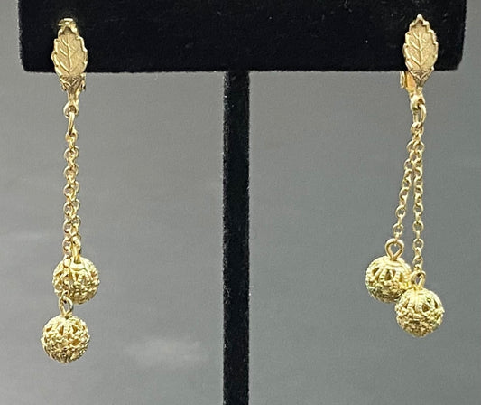 Vintage Drop Clip Earrings