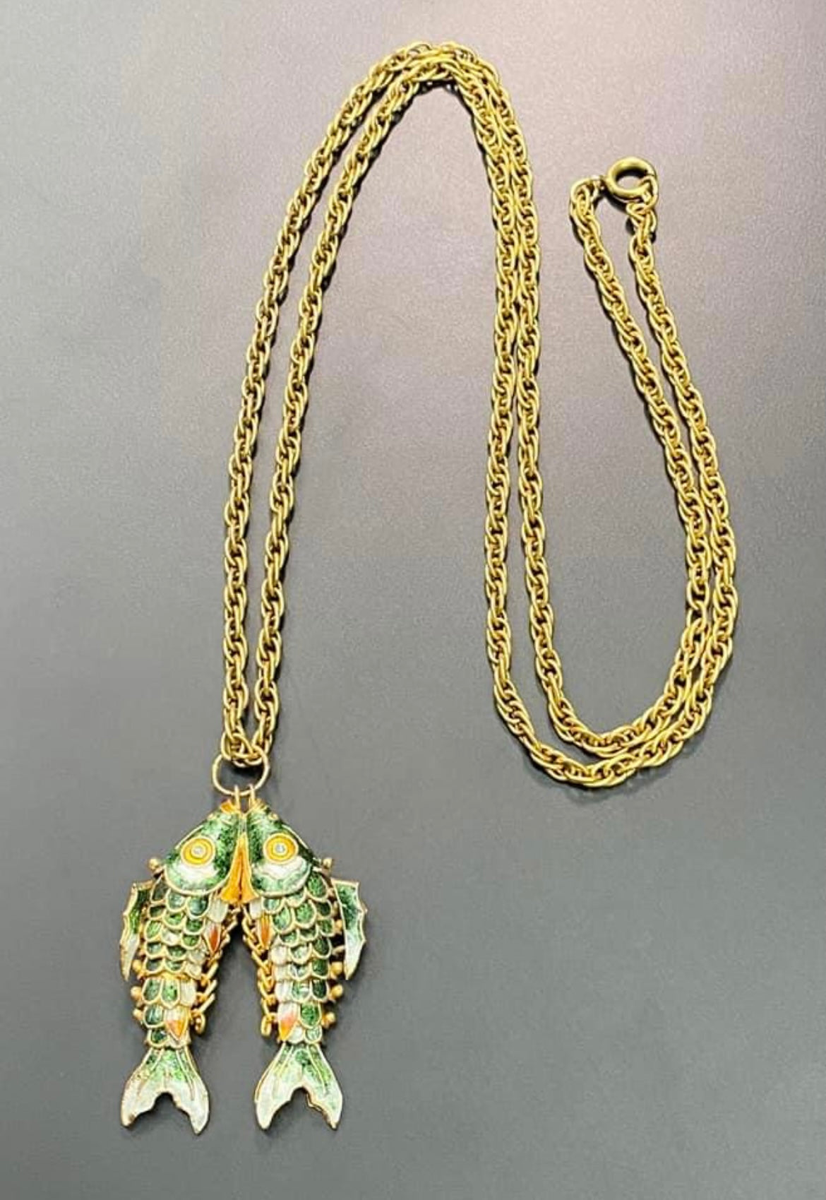 Vintage Articulated Koi Fish Necklace