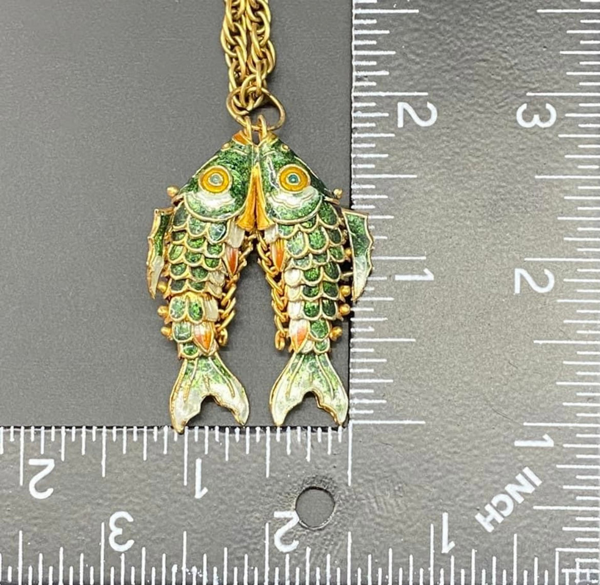 Vintage Articulated Koi Fish Necklace