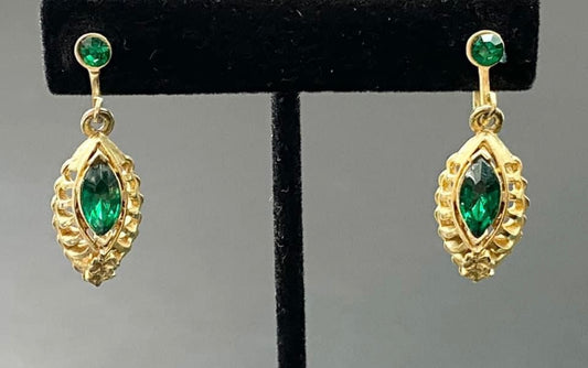 Vintage Rhinestone Screw Back Earrings