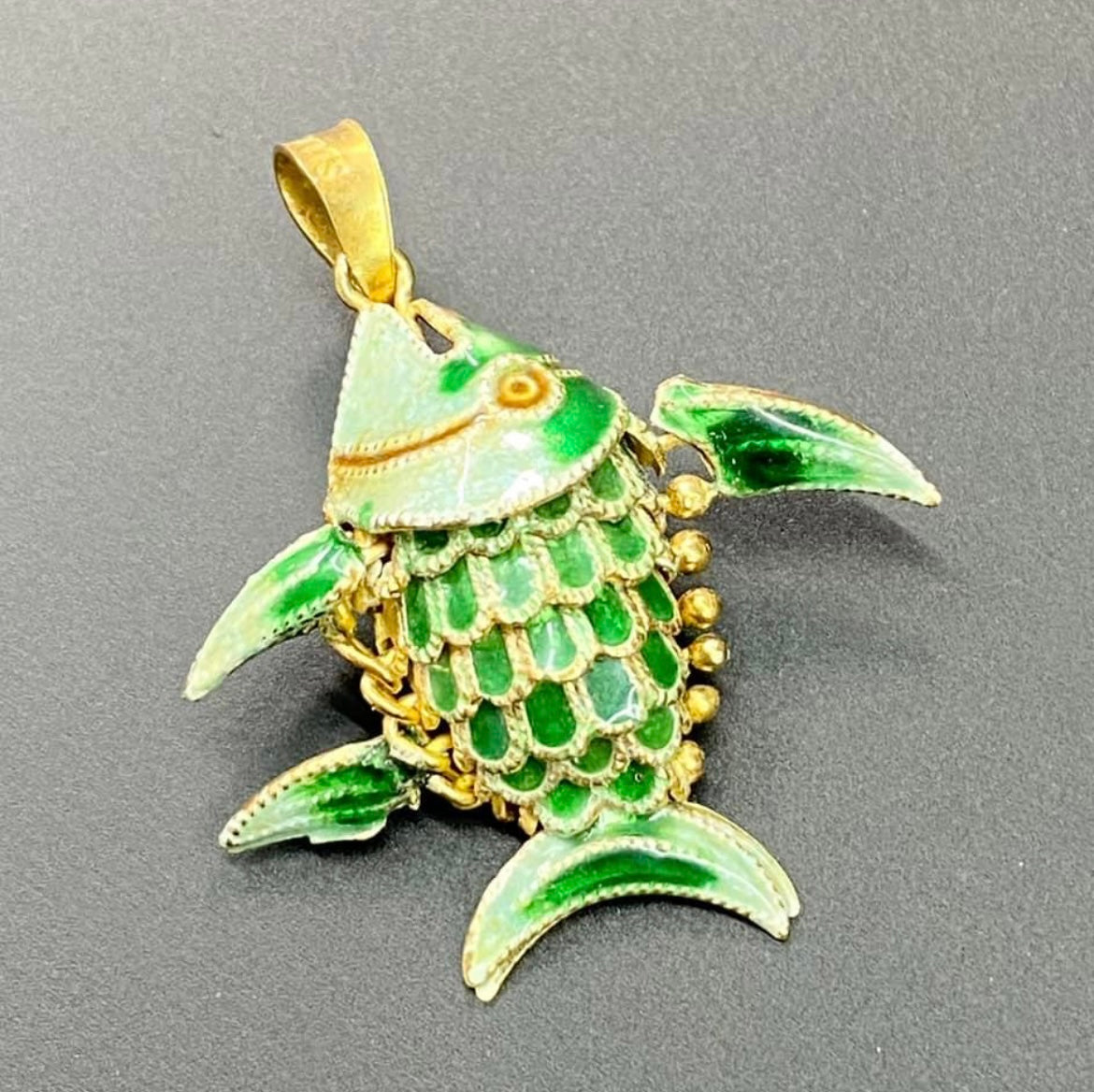 Cloisonné Articulated Koi Fish Pendant