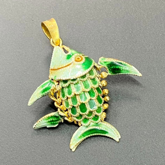 Cloisonné Articulated Koi Fish Pendant