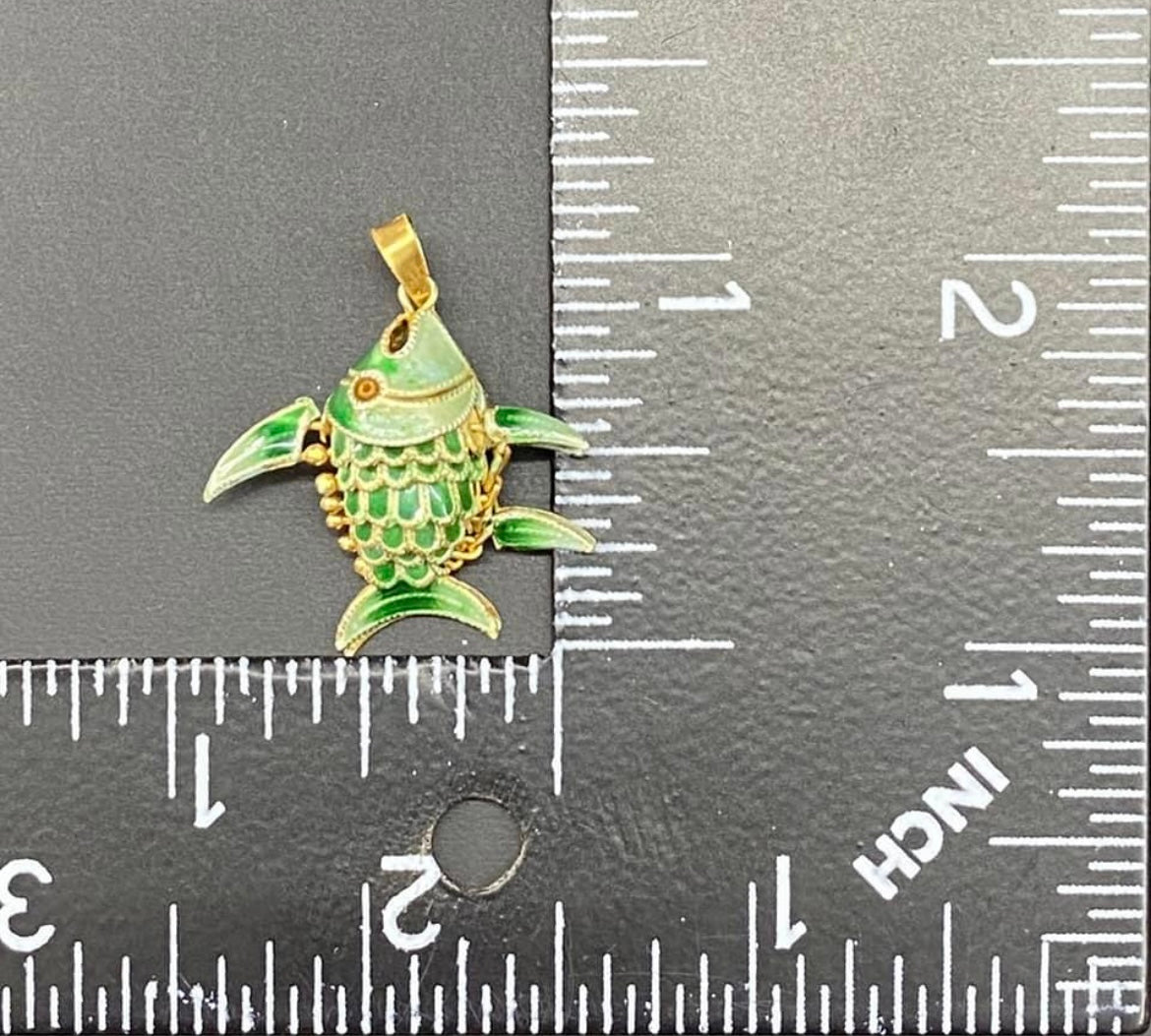 Cloisonné Articulated Koi Fish Pendant