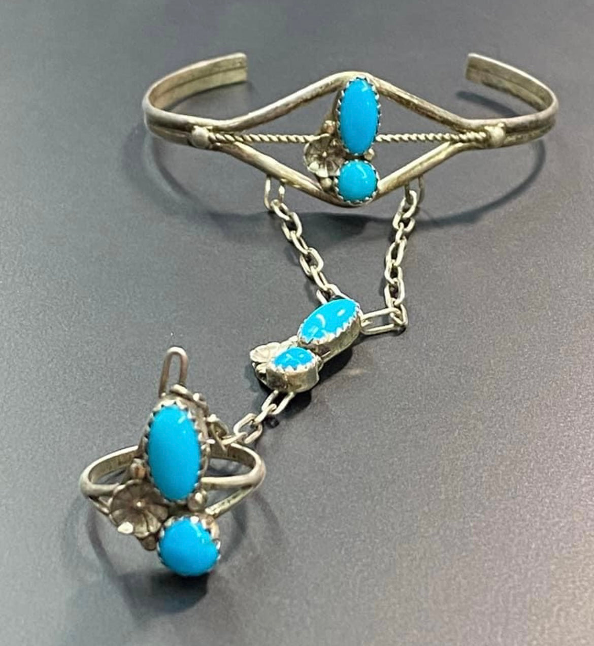 Sterling Silver Turquoise Slave Bracelet