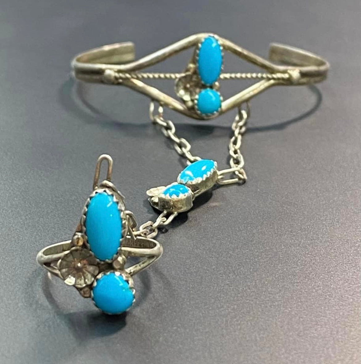 Sterling Silver Turquoise Slave Bracelet