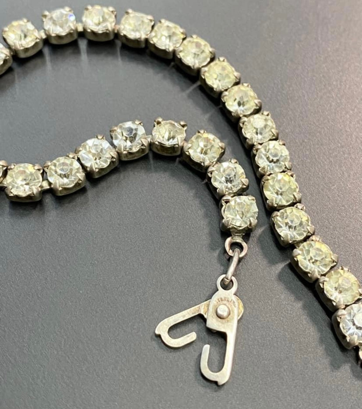 Vintage Sterling Silver Rhinestone Bracelet