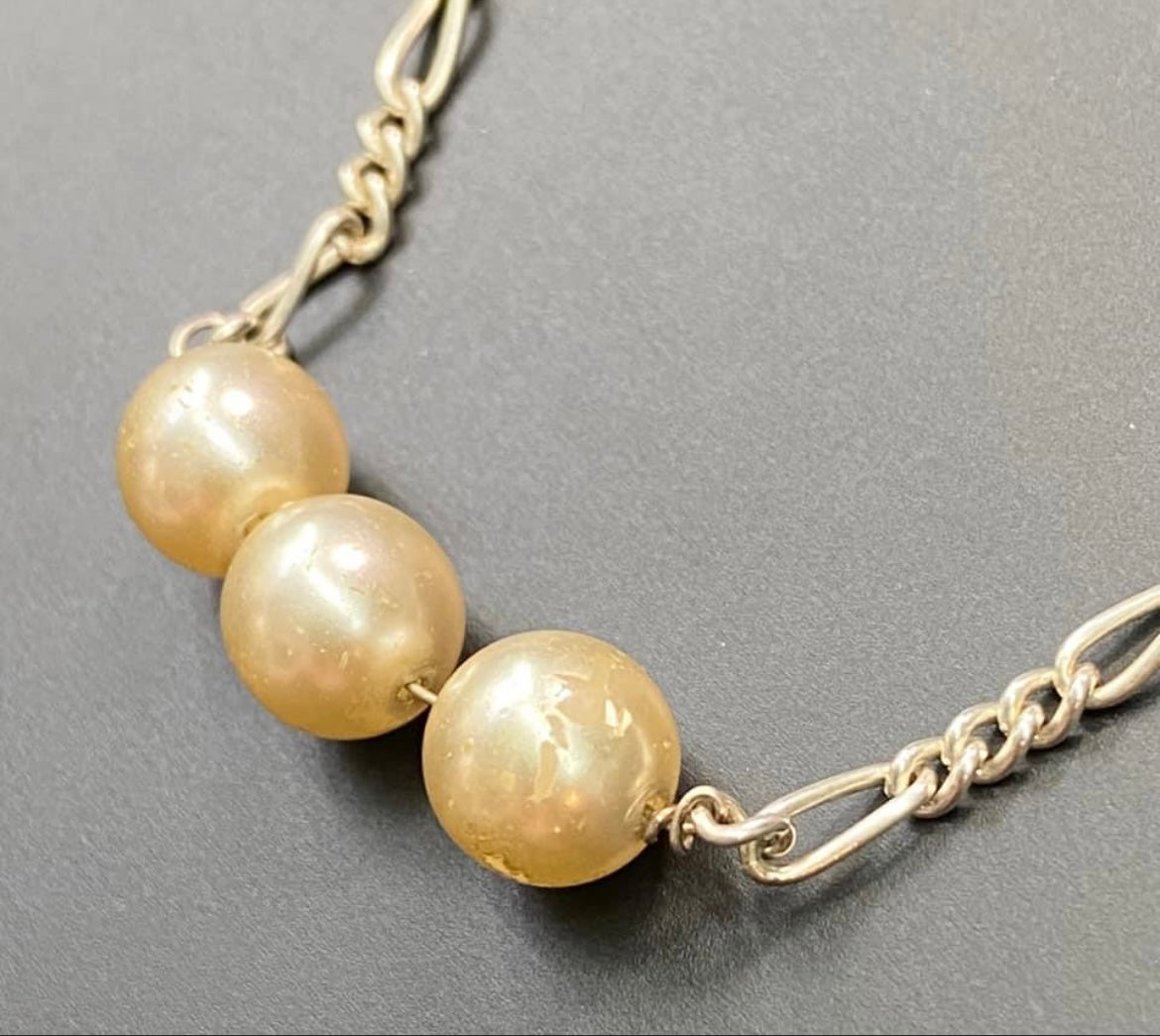 Sterling Silver Faux Pearl Bracelet