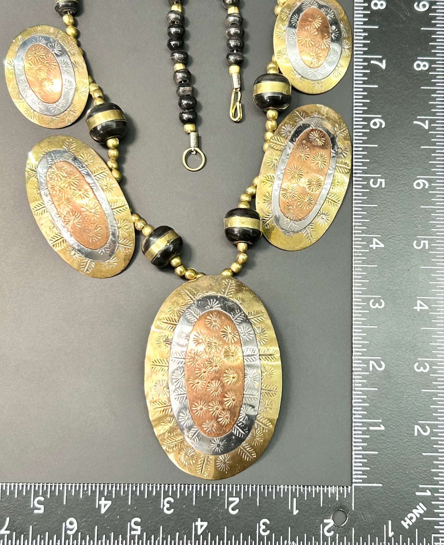 Vintage Mixed Metal Tribal Necklace