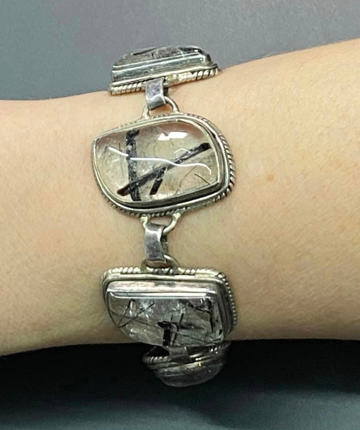 Sterling Silver Rutilated Quartz Bracelet