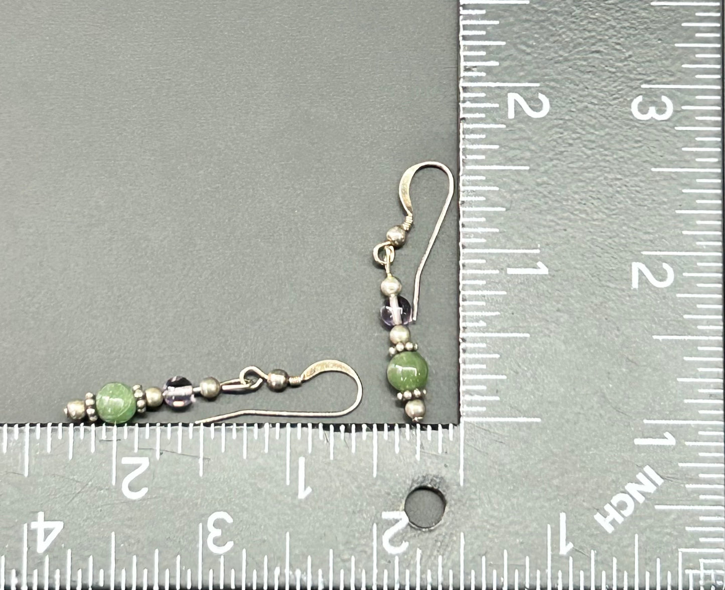 Sterling Silver Aventurine & Amethyst Earrings