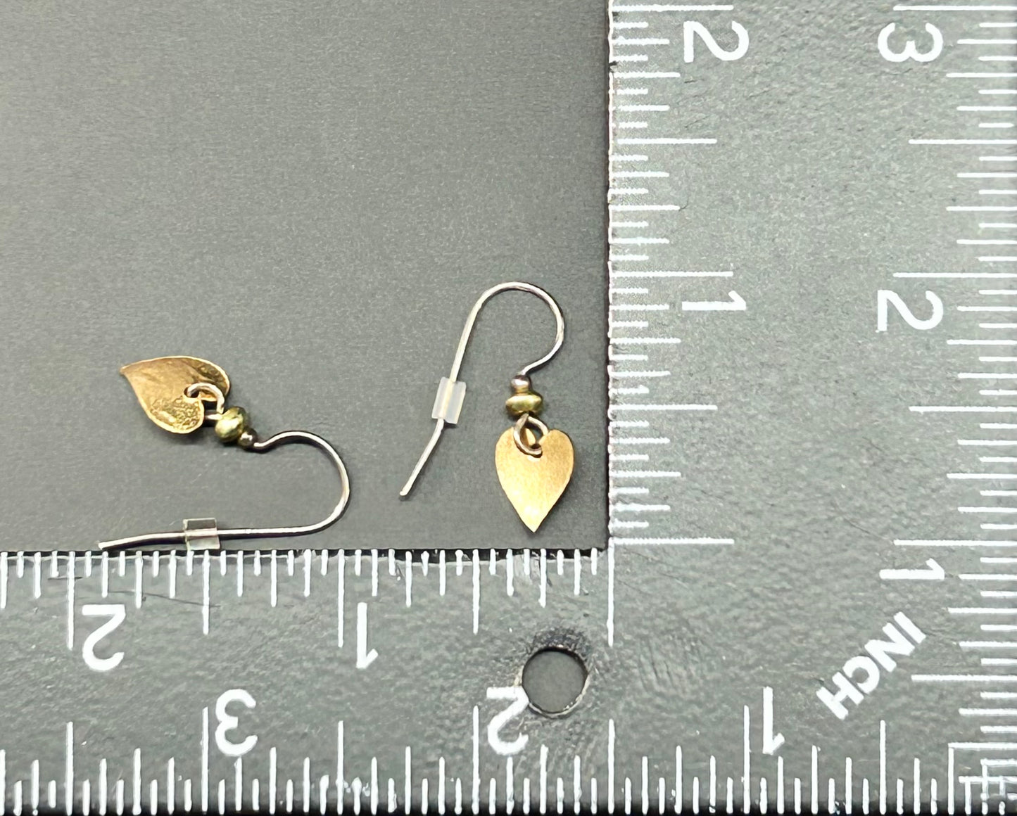 Sterling Silver & Brass Heart Earrings