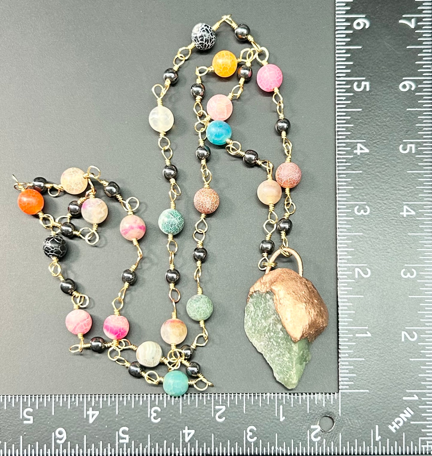 Raw Fluorite Agate Necklace