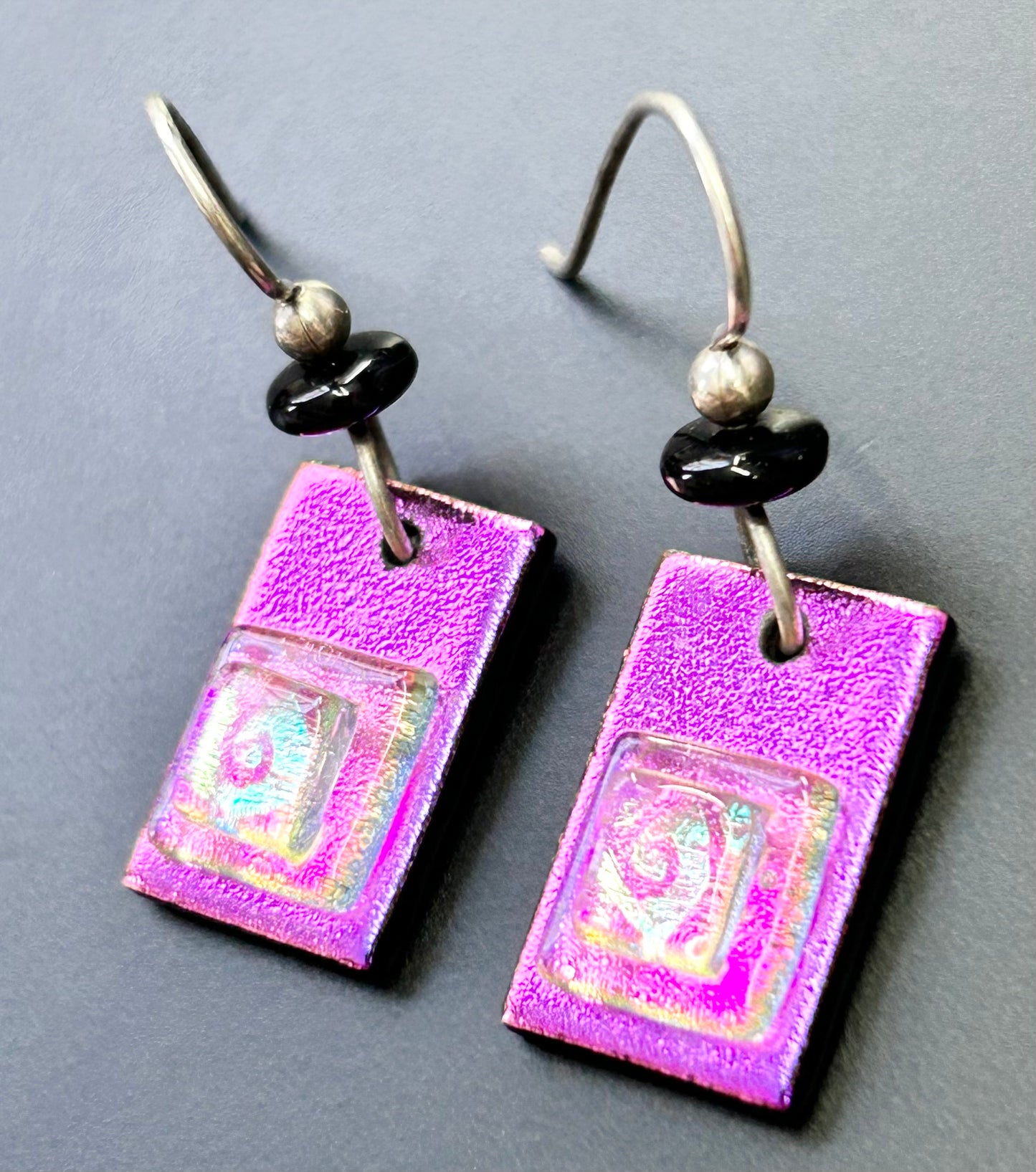 Sterling Silver Art Glass Earrings