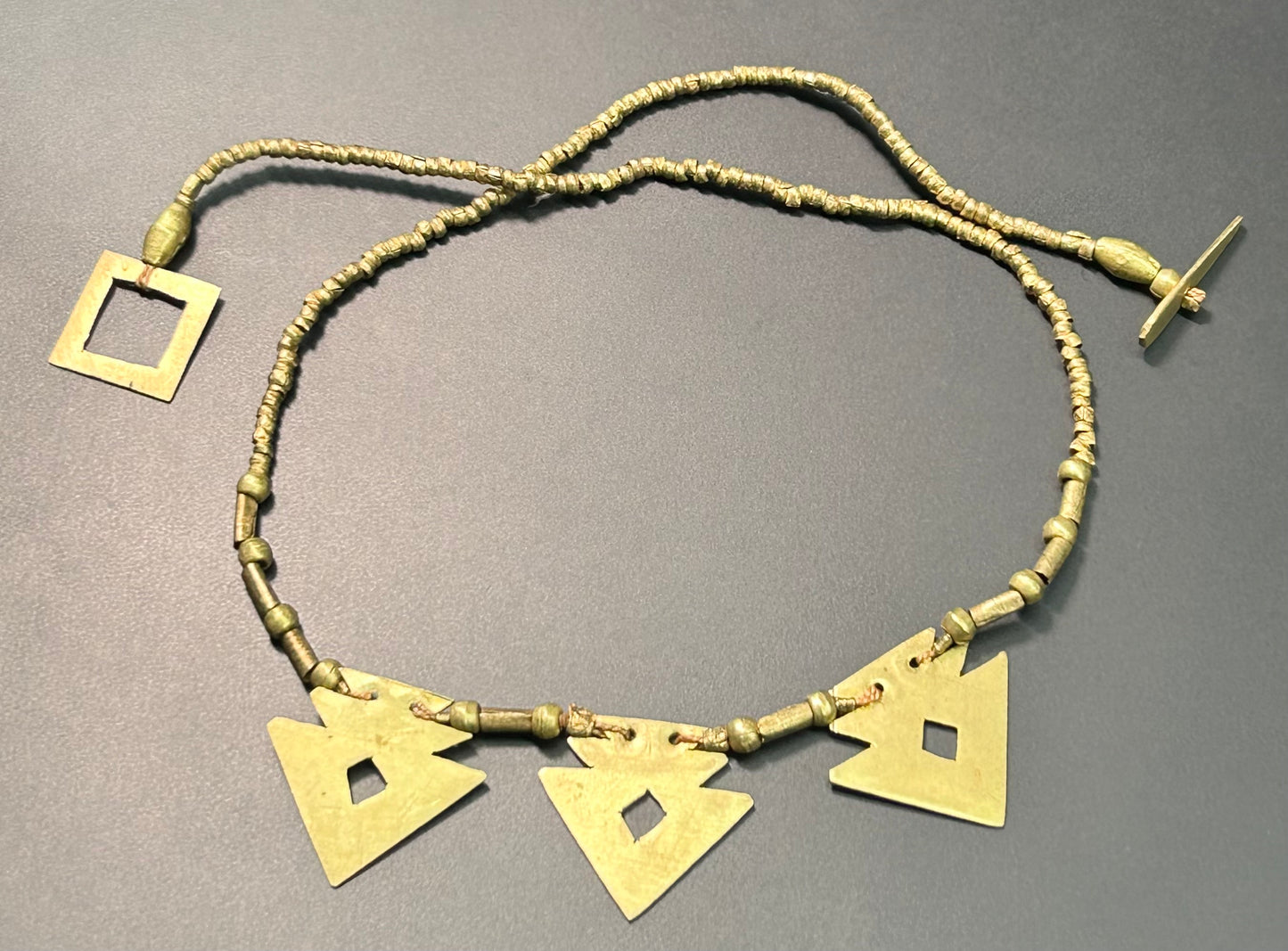 Geometric Brass Toggle Necklace