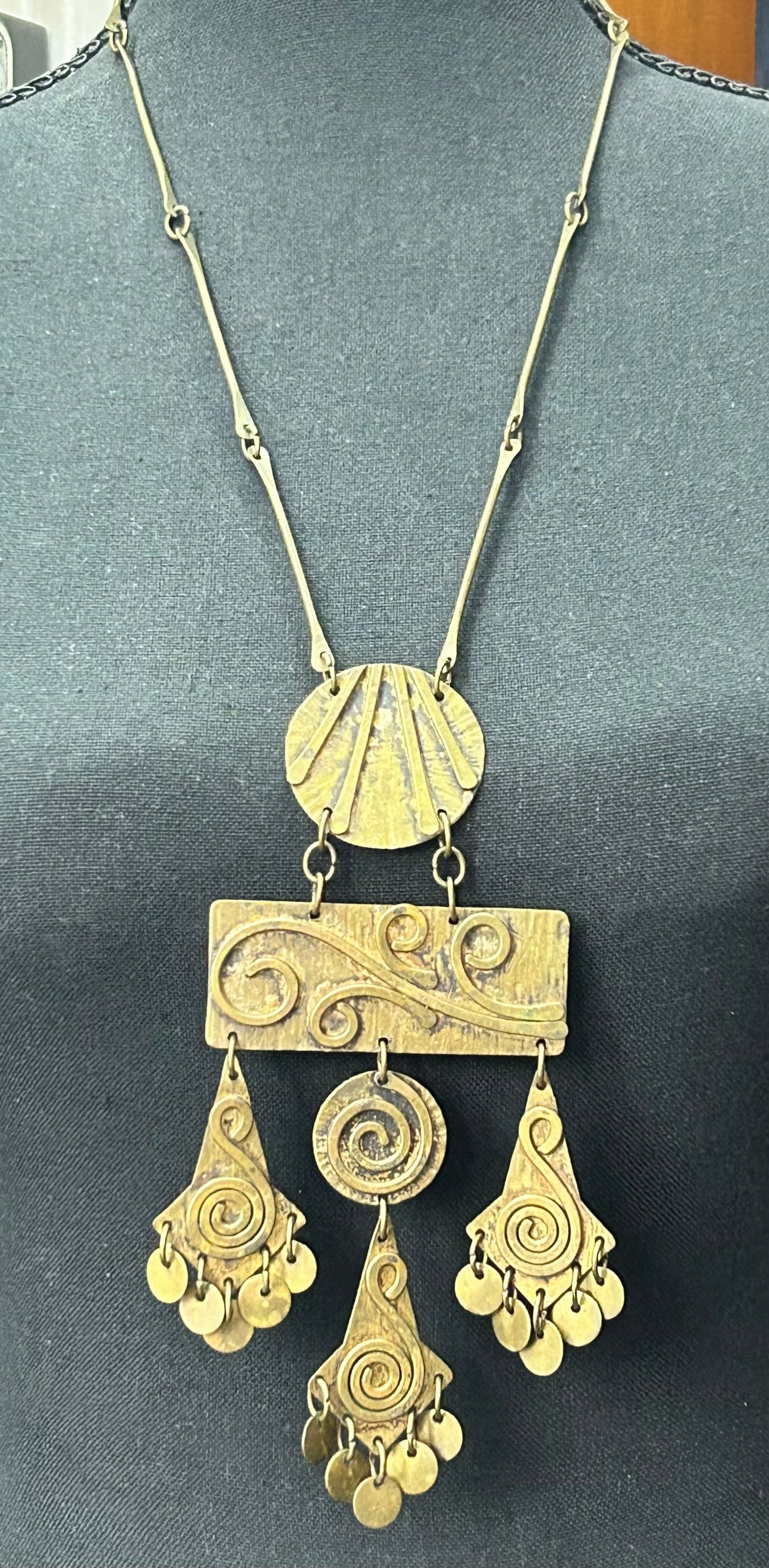 Vintage Modernist Brass Necklace
