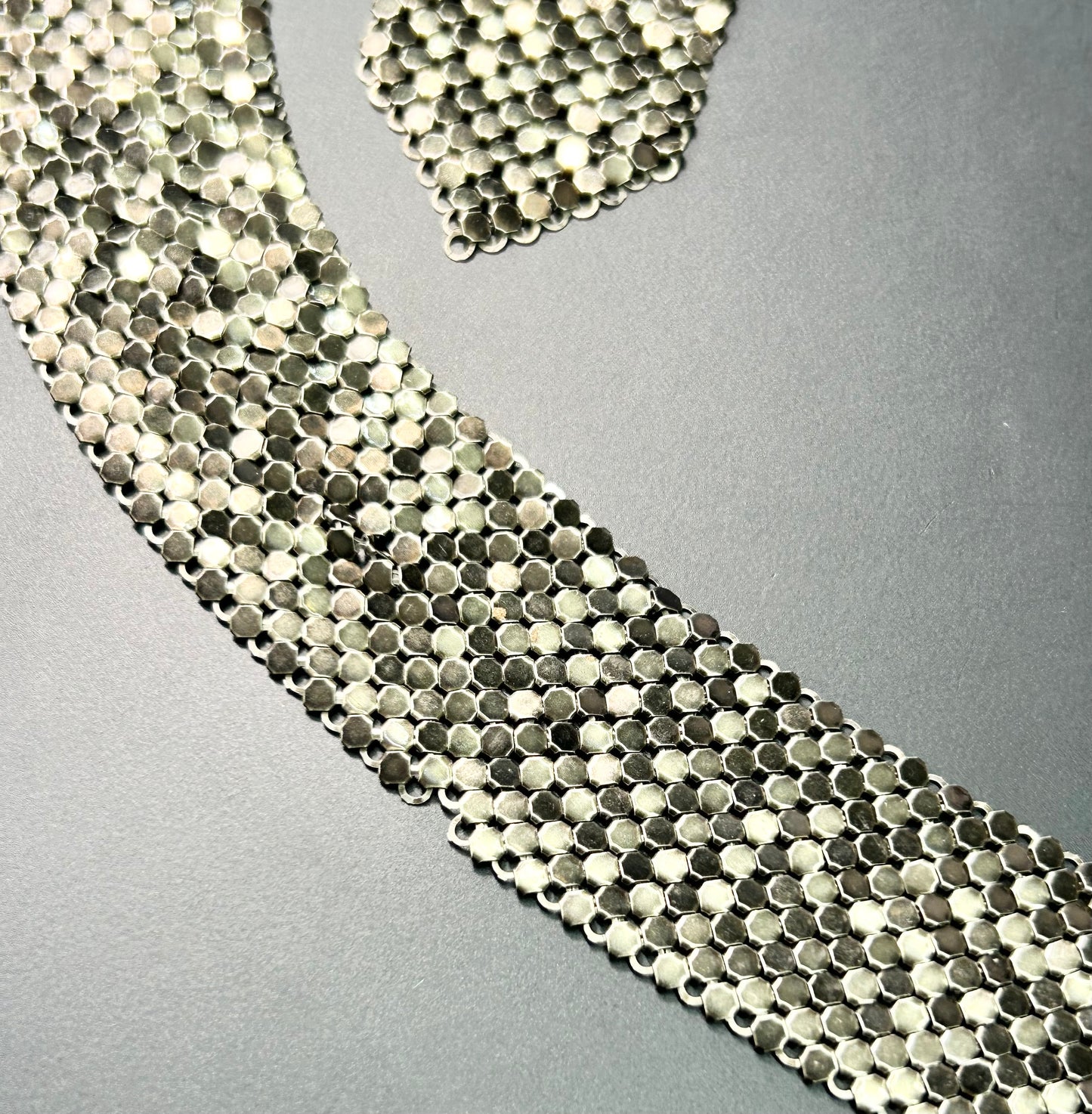 Vintage Silver Tone Mesh Necklace