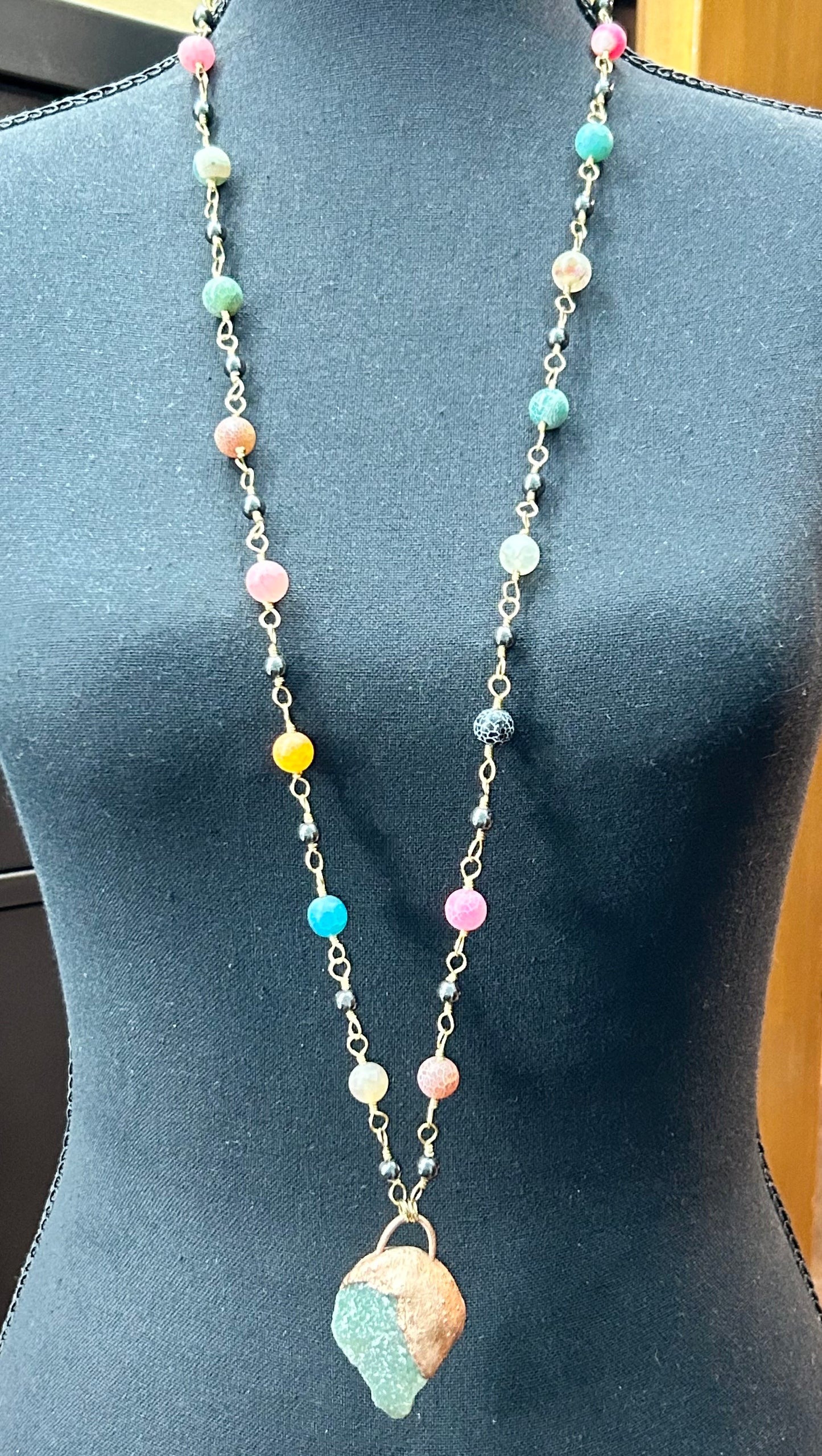 Raw Fluorite Agate Necklace