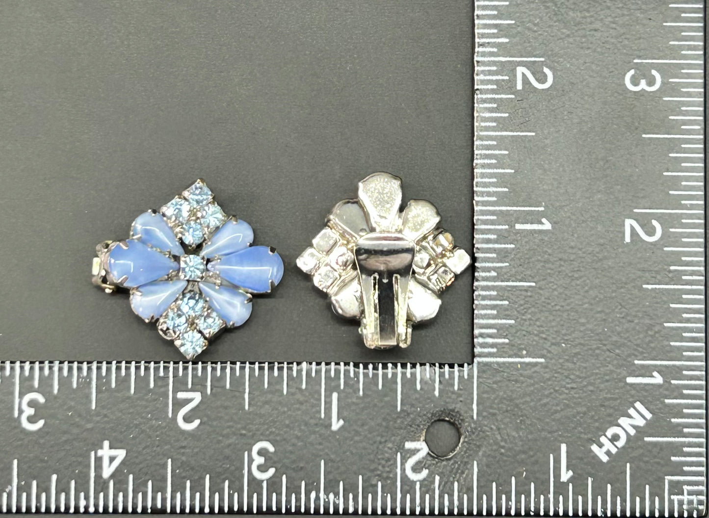 Vintage Rhinestone Clip Earrings