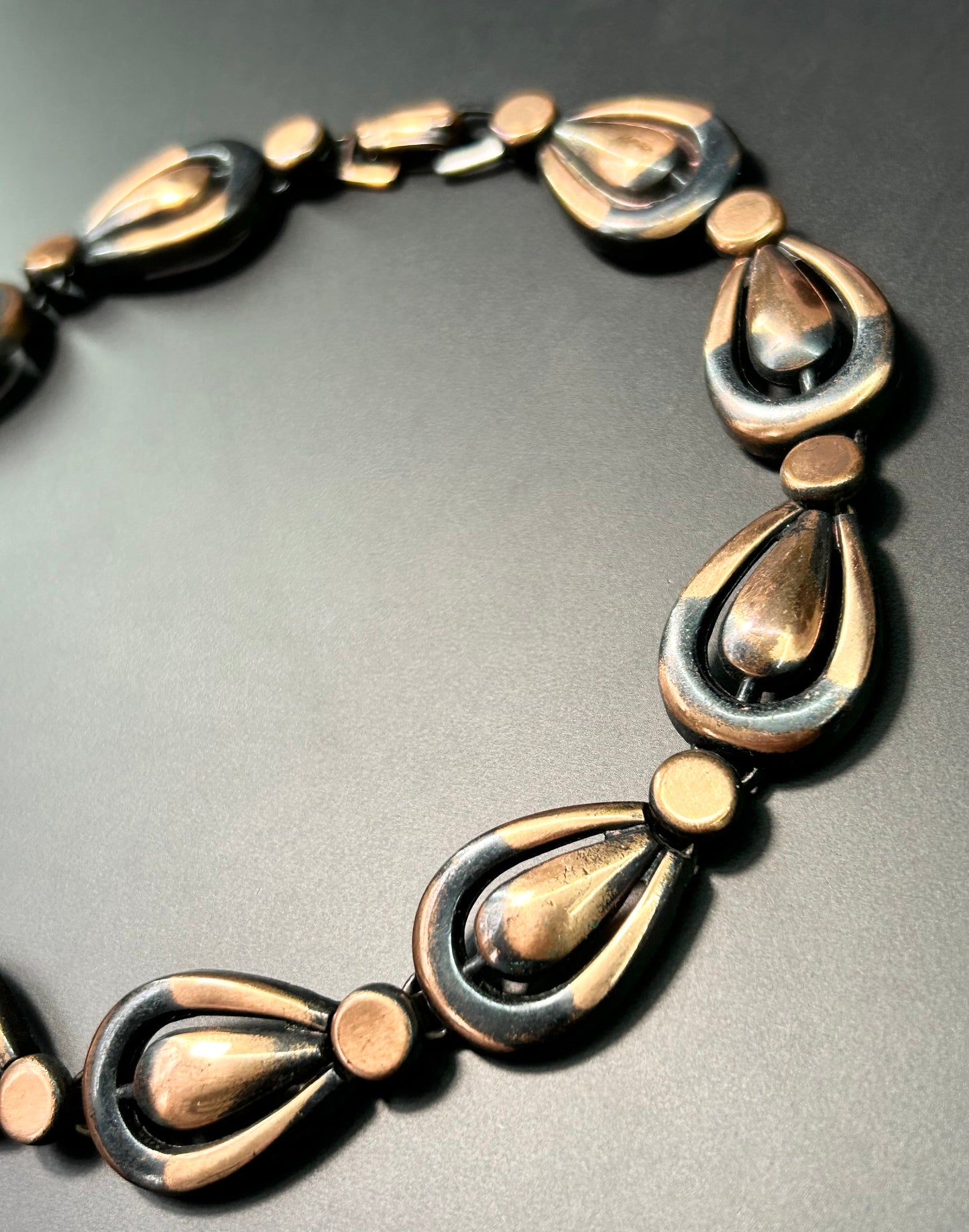 Vintage Copper Overlay Collar Necklace