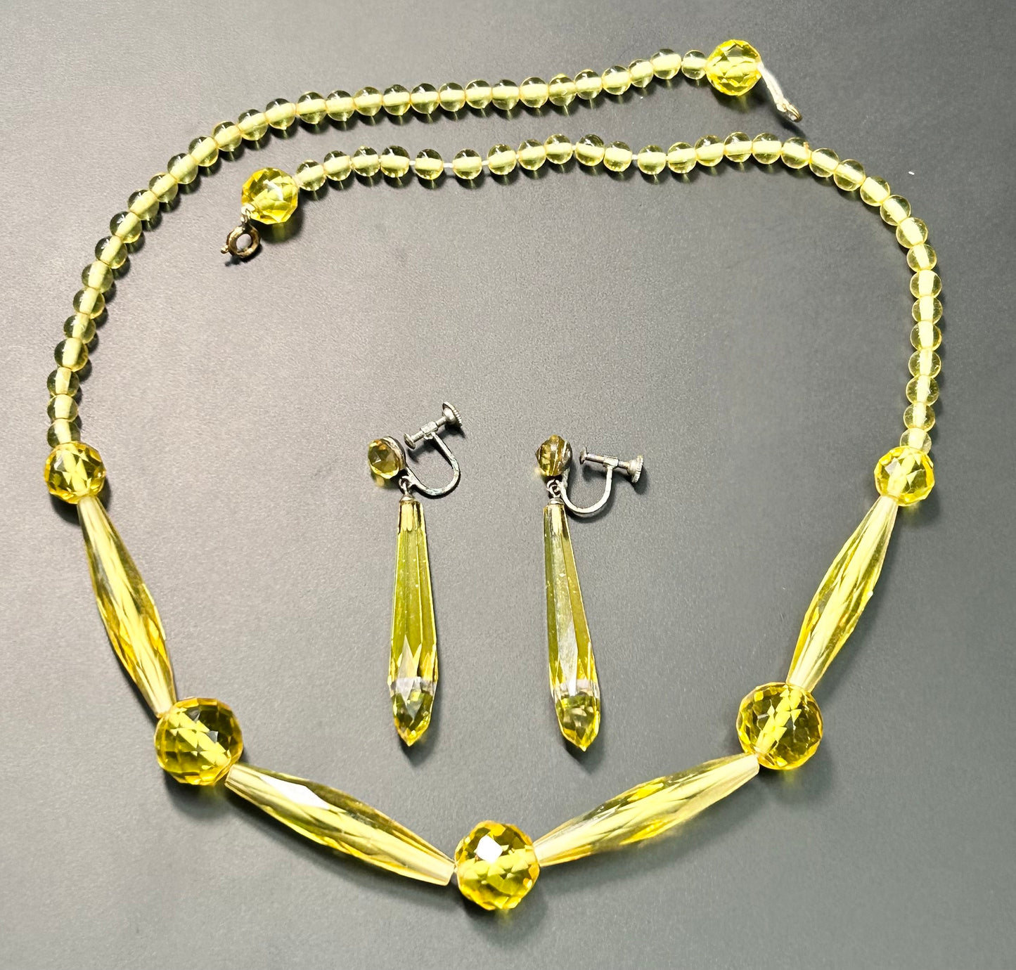 Vintage Uranium Glass Set