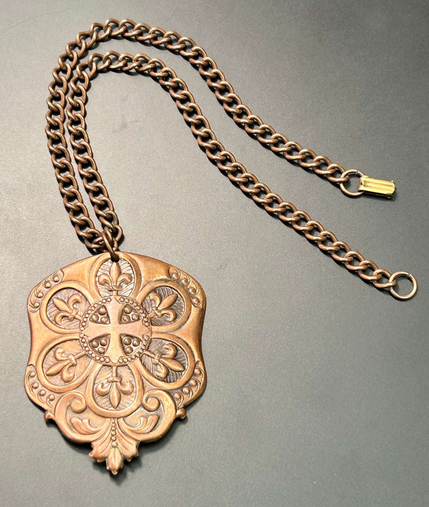 Vintage Copper Crest Necklace