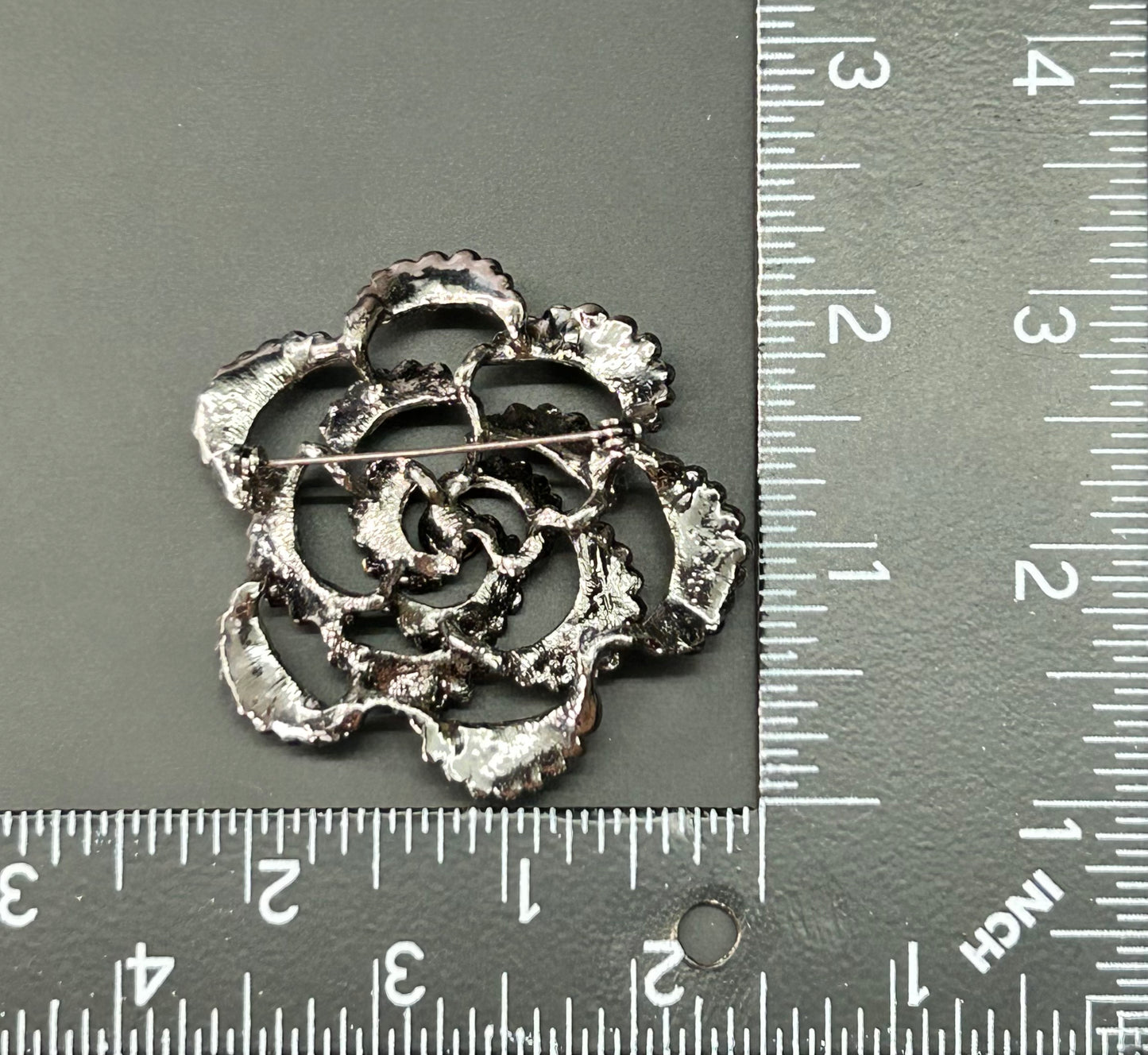 Rhinestone Flower Brooch