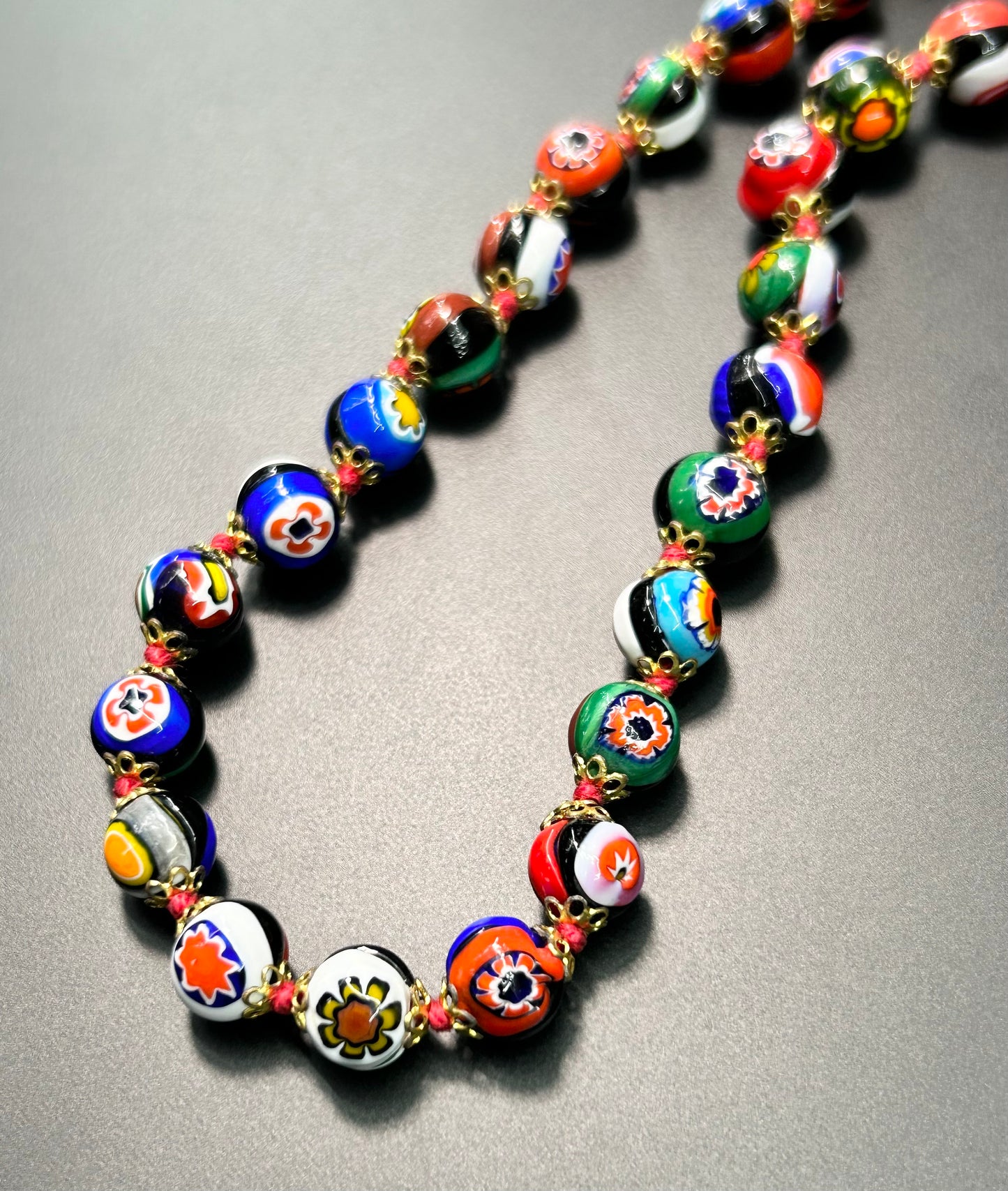 Venetian Millefiori Glass Bead Necklace