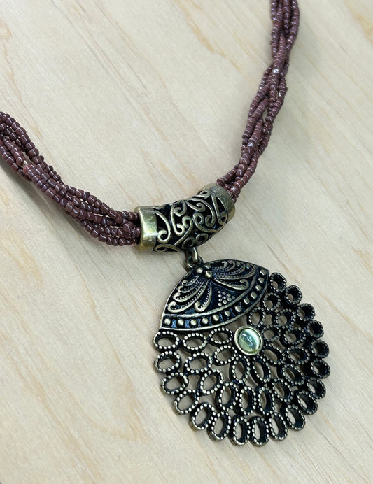 Seed Bead Pendant Necklace