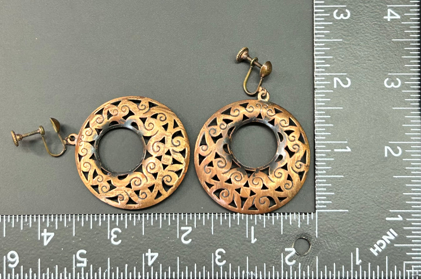 Copper Screw Back Earrings
