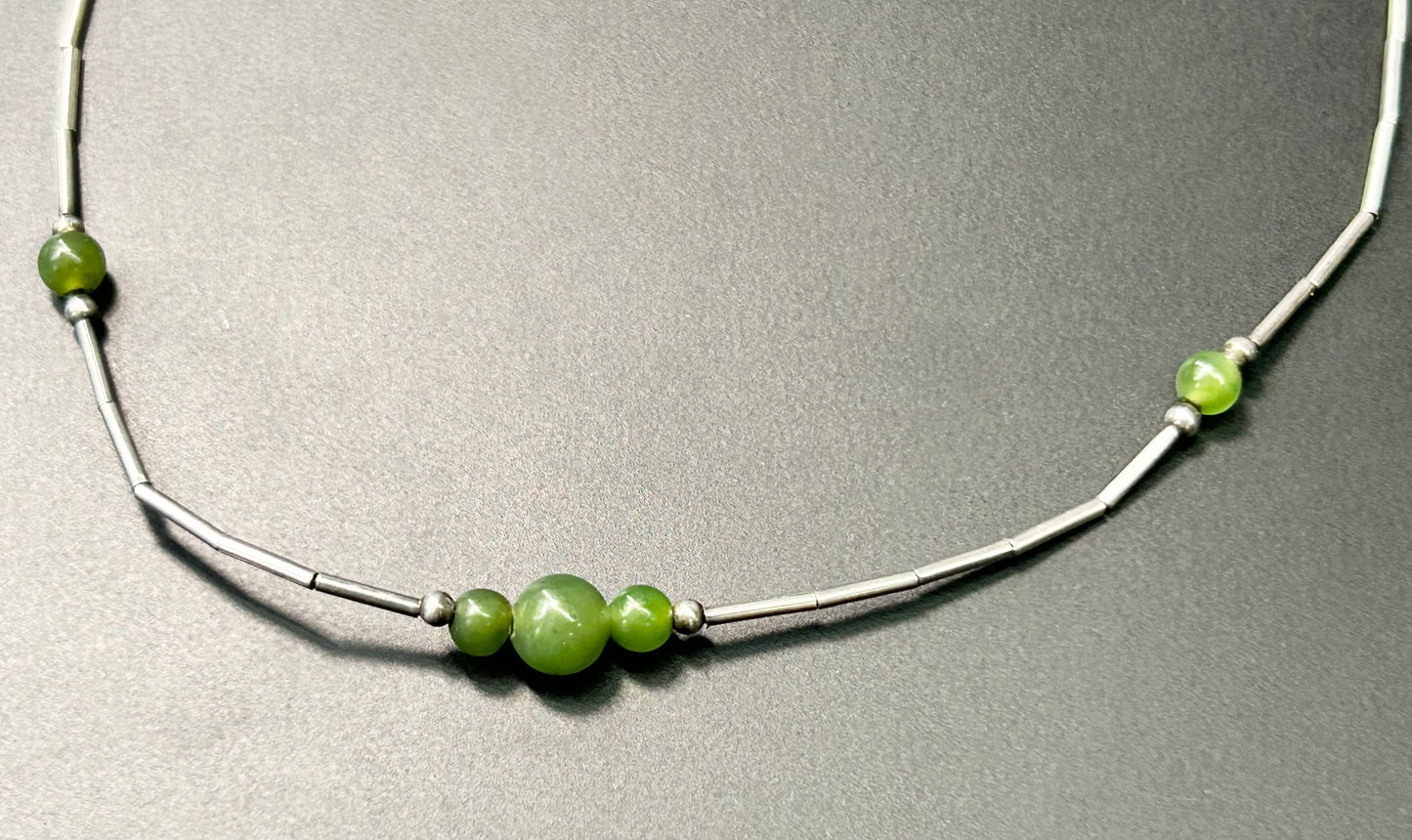 Liquid Sterling Silver Stone Necklace