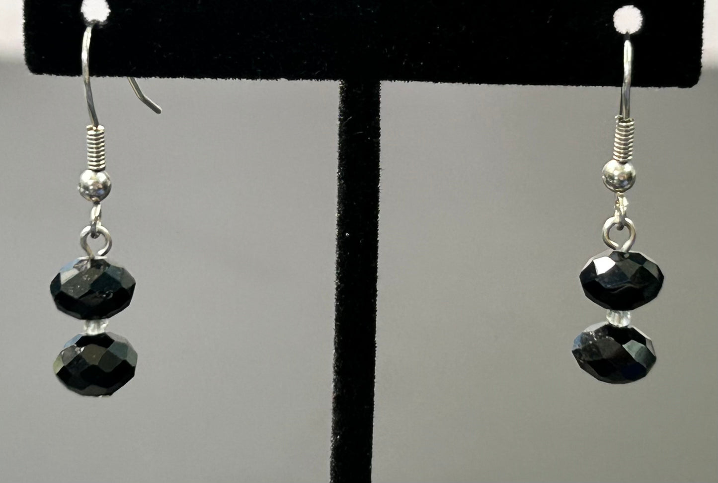 Faceted Glass Dangle Earrings