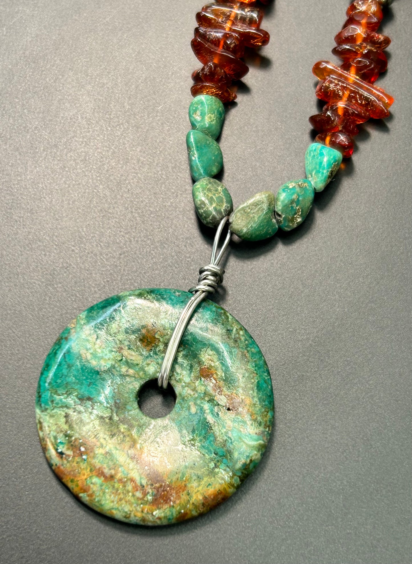 Sterling Silver Multi Stone Necklace