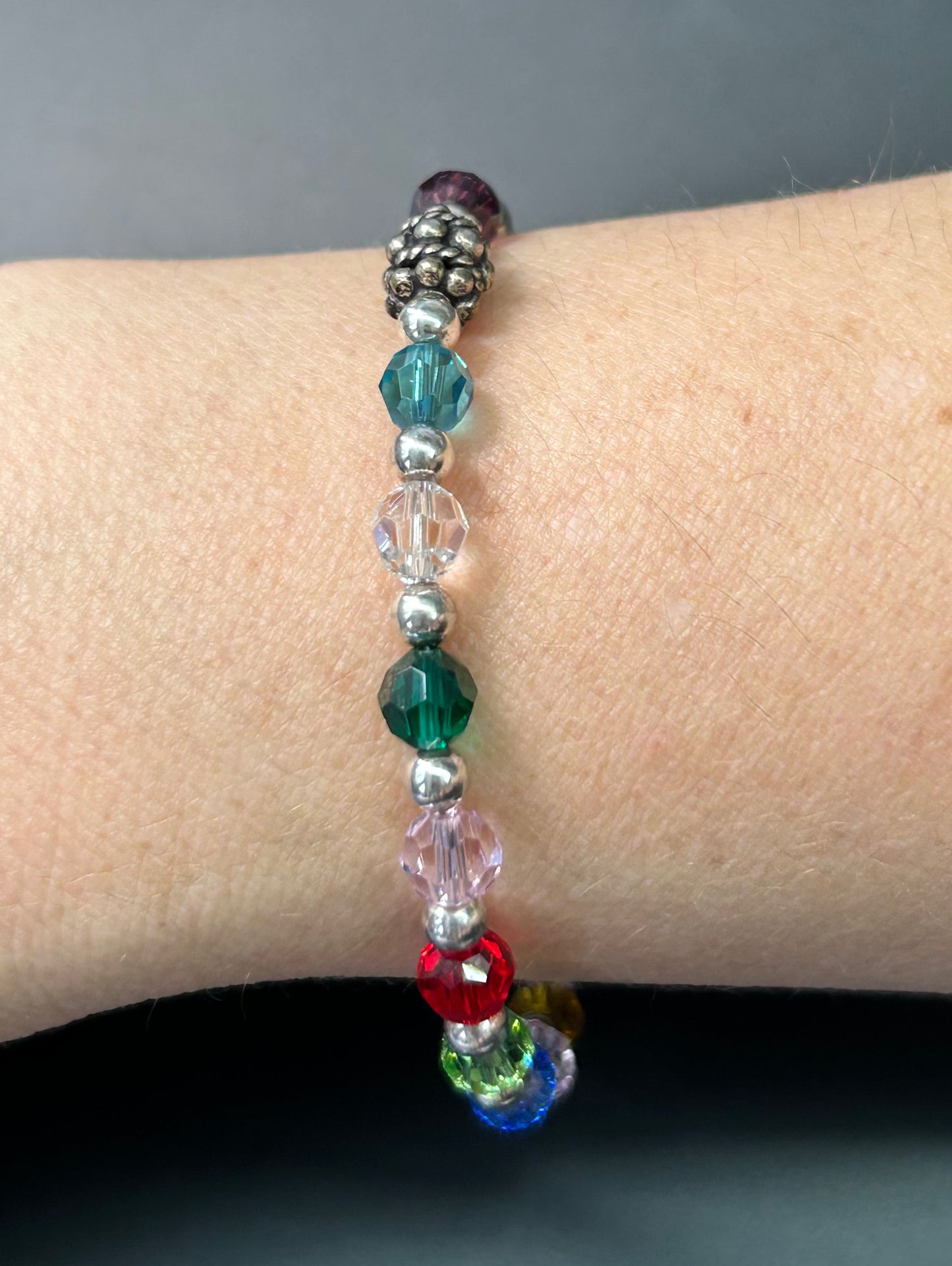 Sterling Silver Glass Bead Bracelet