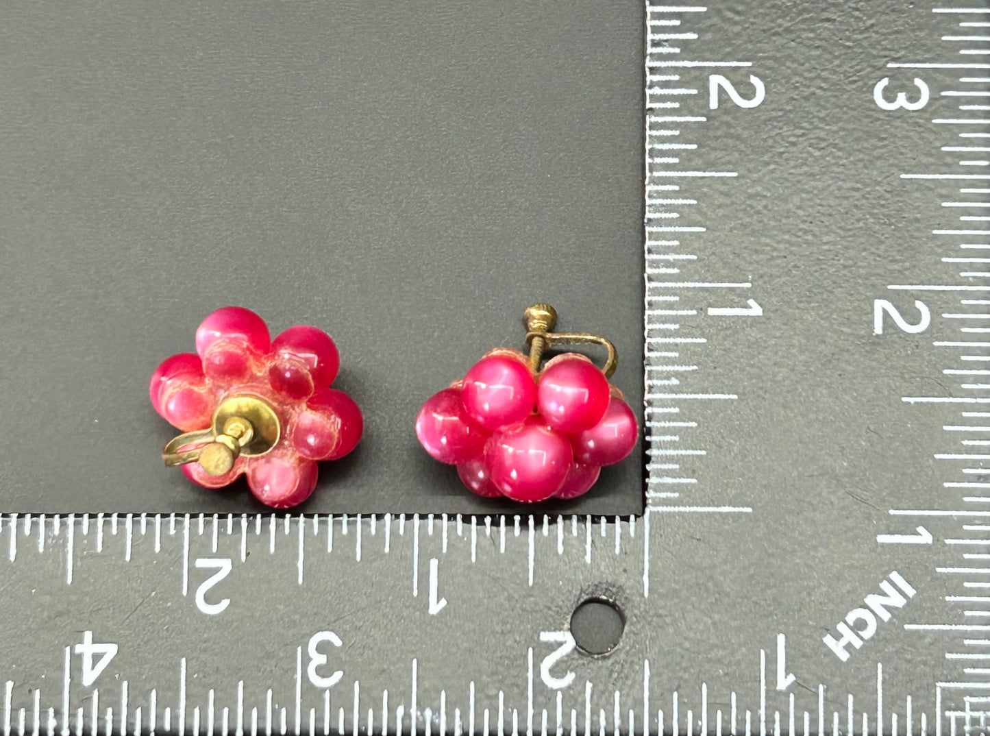 Vintage Cluster Screw Back Earrings
