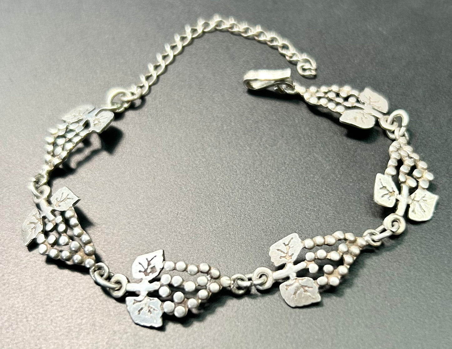 Vintage Sterling Silver Grape Link Bracelet