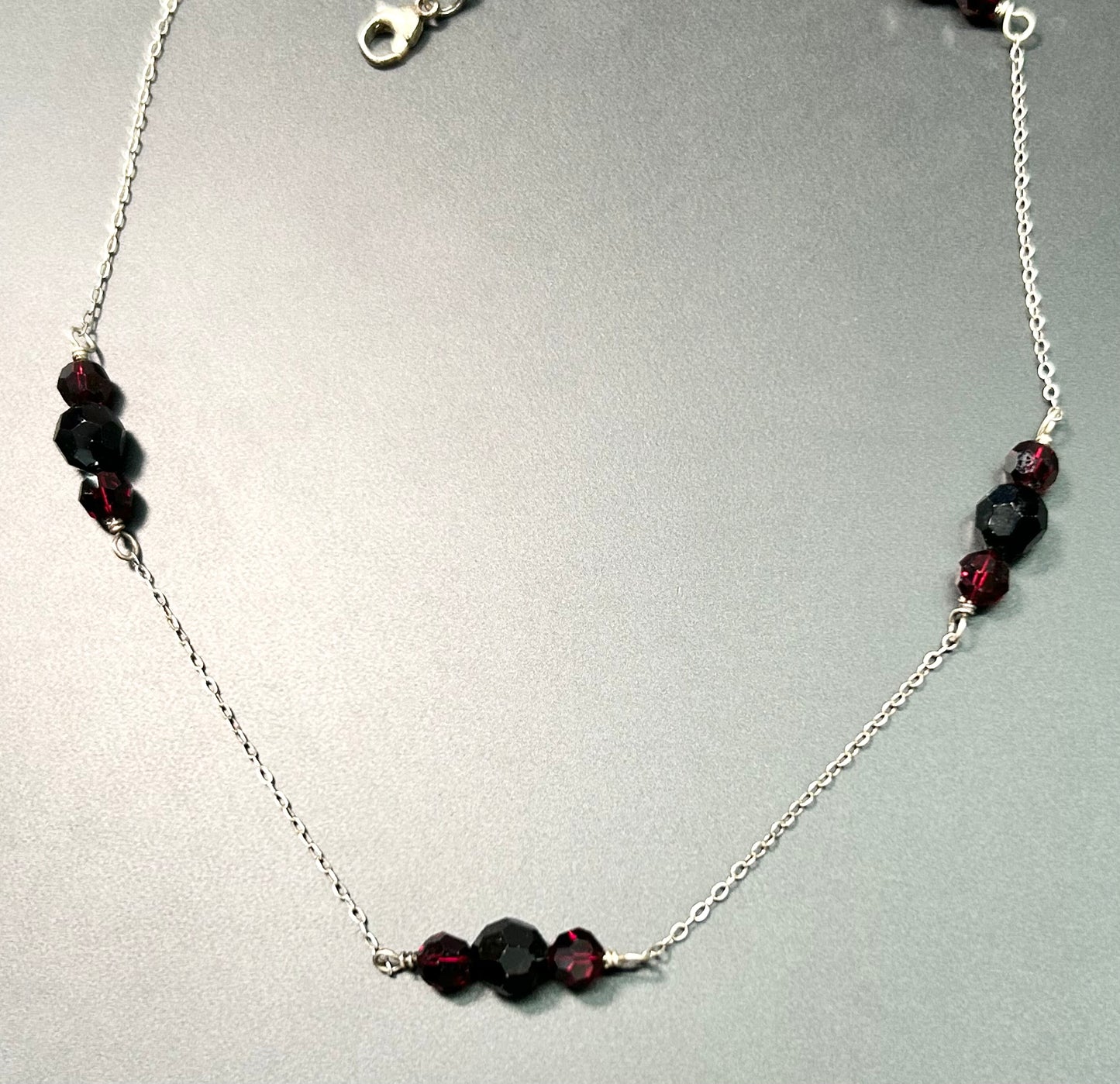 Sterling Silver Faceted Glass Necklace