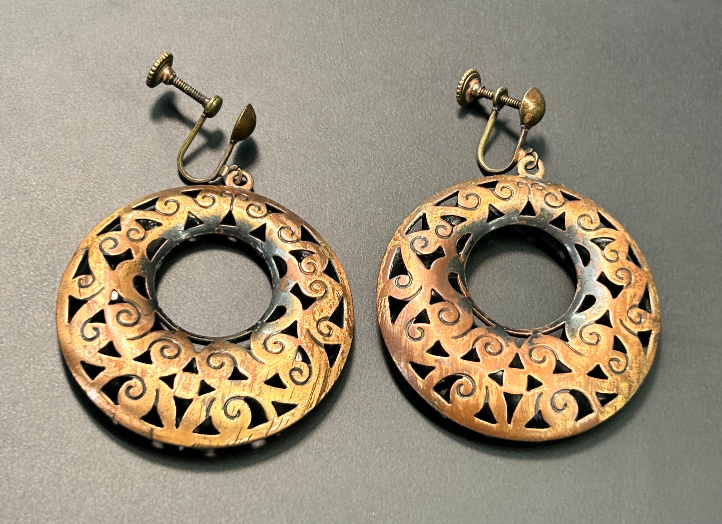 Copper Screw Back Earrings