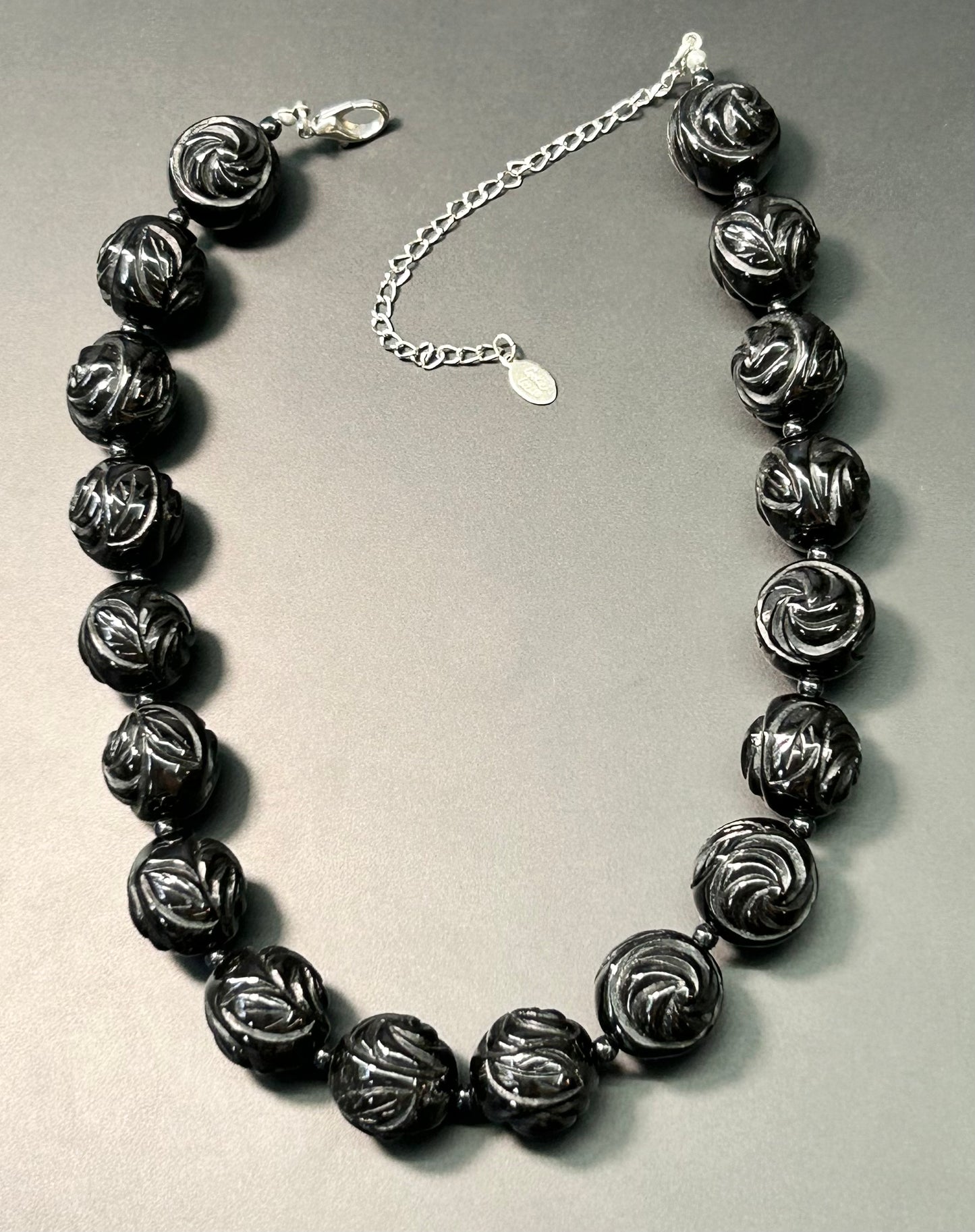 Cookie Lee Carved Bead Necklace