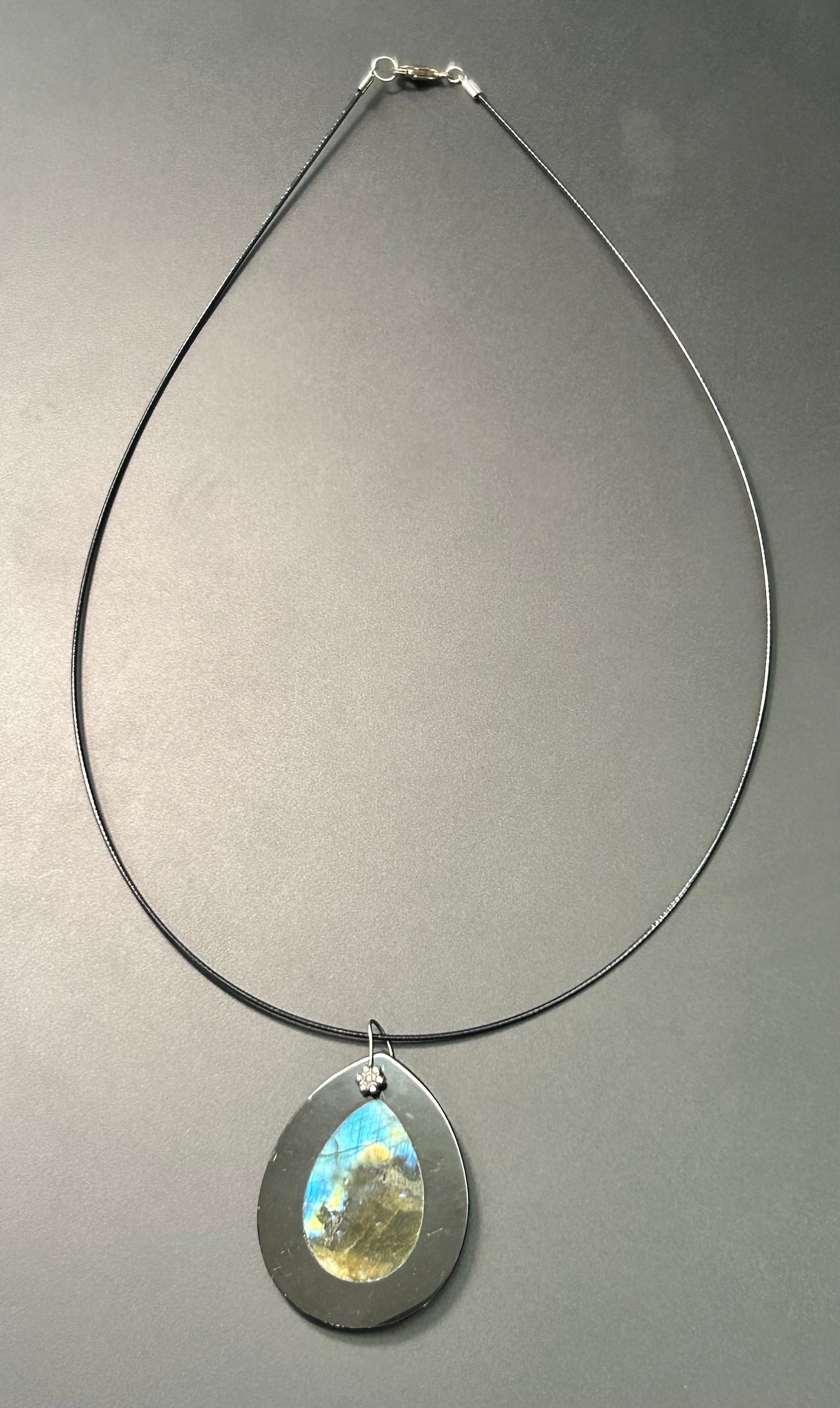 Sterling Silver Labradorite Cord Necklace