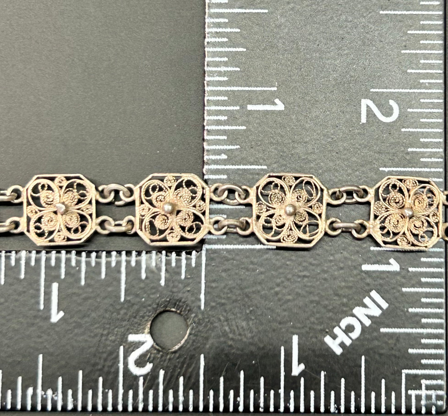 Antique Sterling Silver Filigree Bracelet