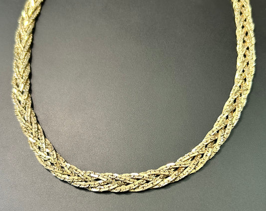 Gold Tone Braided Necklace