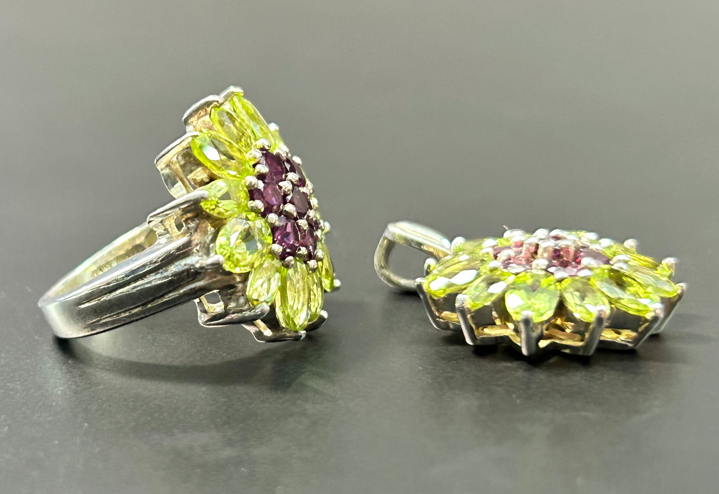 Sterling Silver CZ Ring & Pendant Set