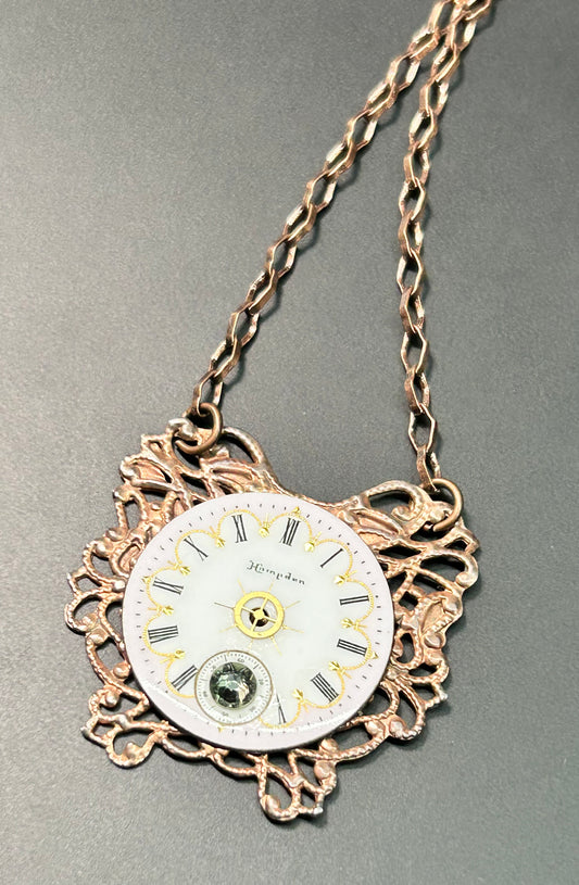 Steampunk Clock Face Necklace