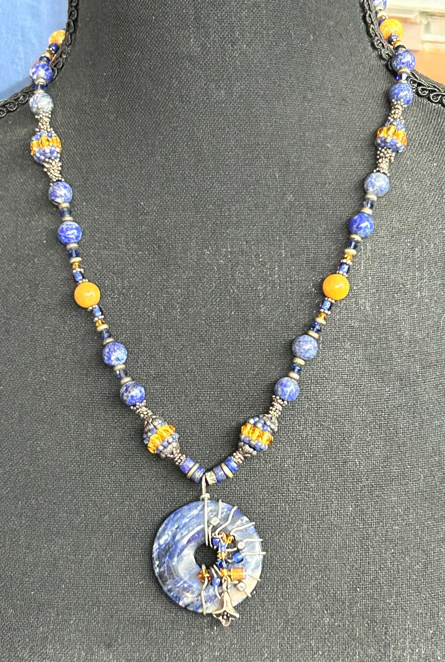 Sterling Silver Lapis Lazuli & Sodalite Necklace