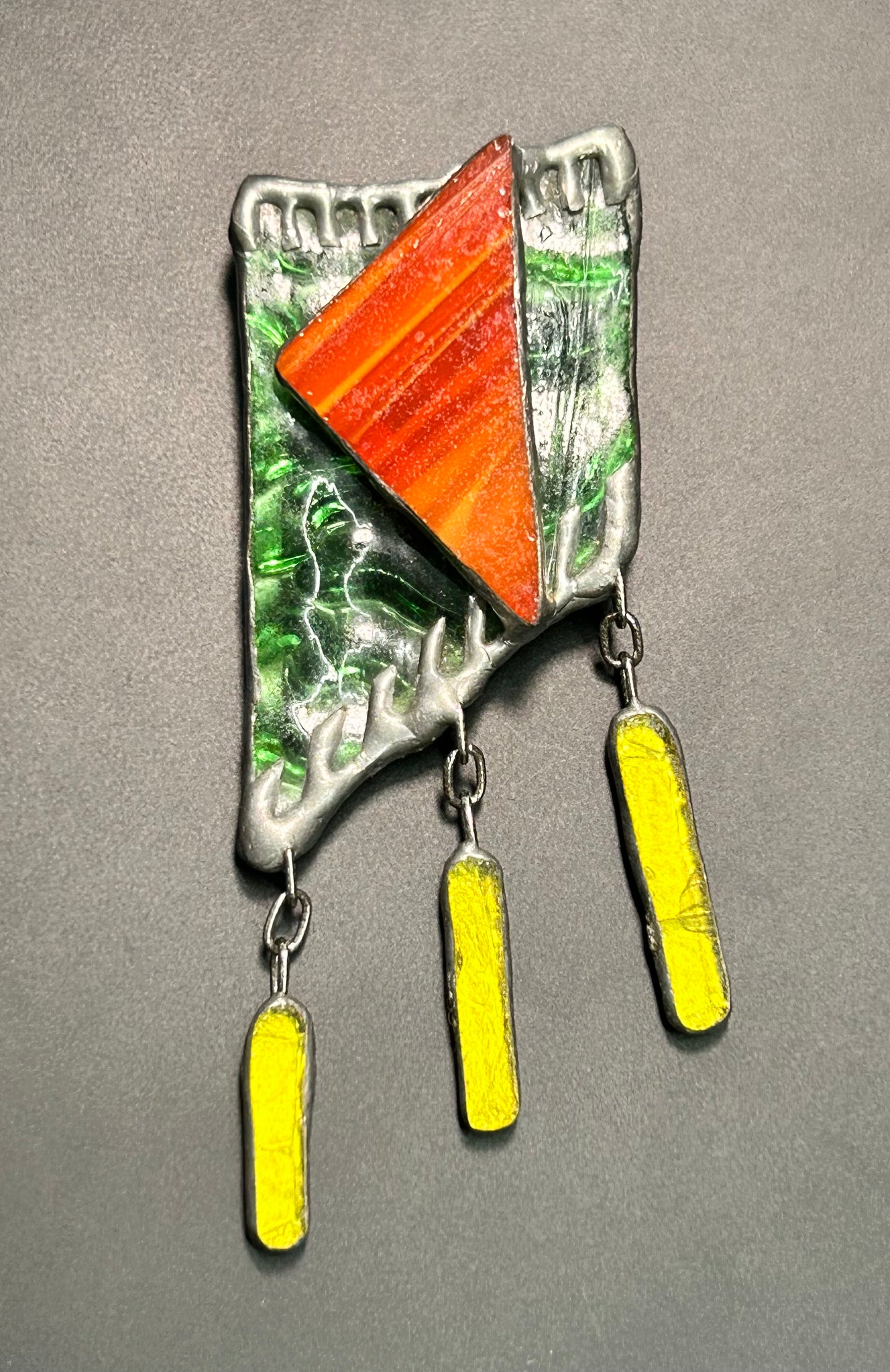 Artisan Stained Glass Brooch