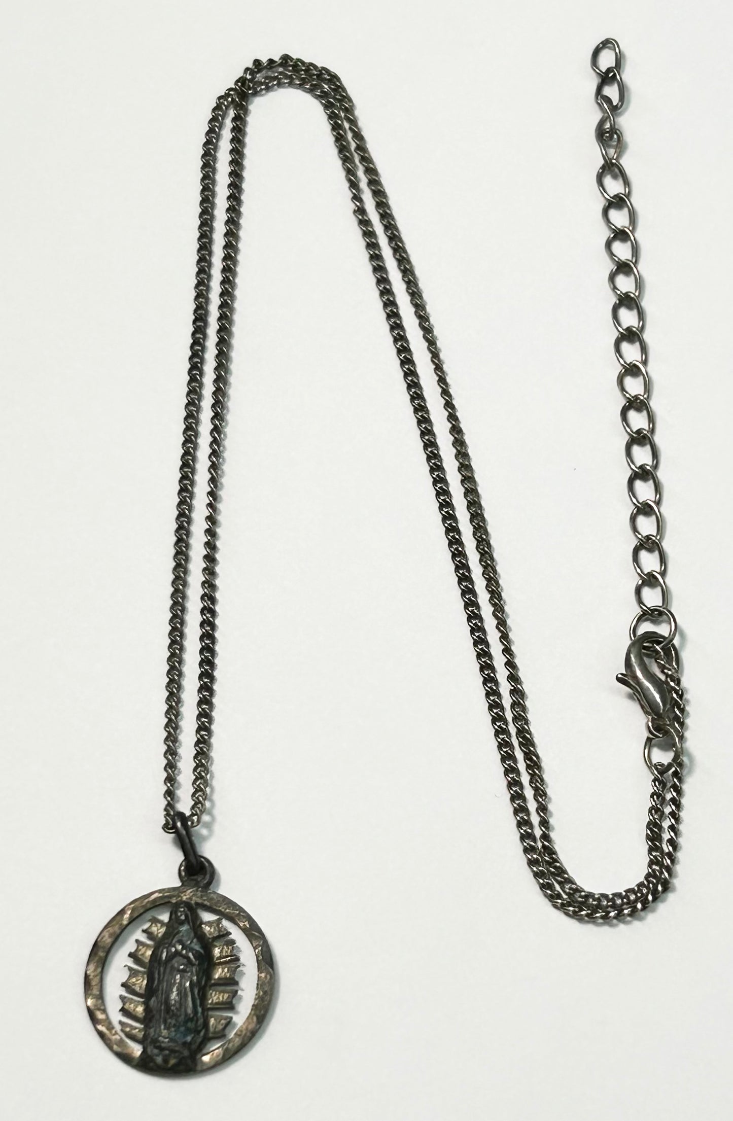 Carved Coin Our Lady of Guadalupe Necklace
