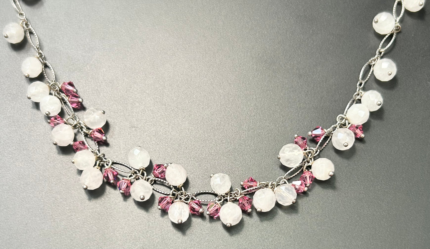 Sterling Silver Rose Quartz Necklace