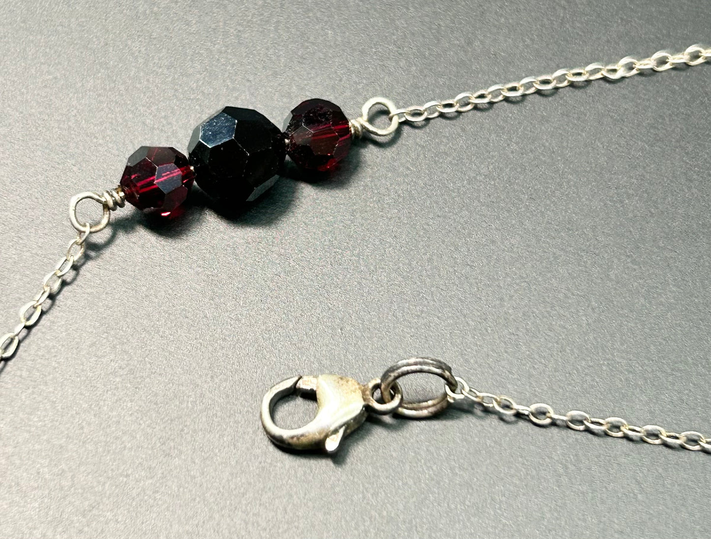Sterling Silver Faceted Glass Necklace